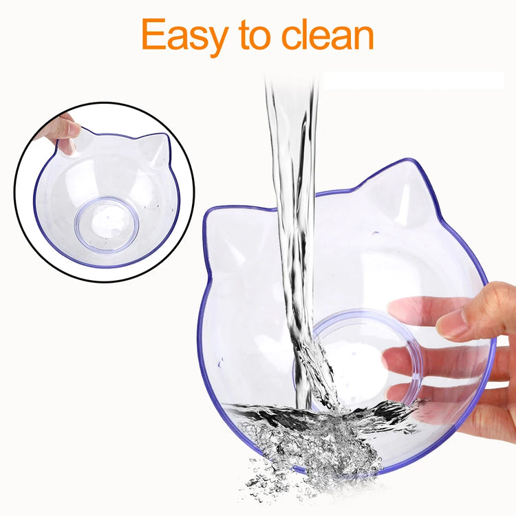 For Cats & Dogs Feeders | Non-Slip Pet Food and Water Bowls | Cat Bowl | Feeding Products | Pet Supplies with Stand Base | Transparent Design