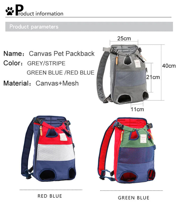 Pet Backpack Carrier | Front Travel Dog Bag | Small & Medium Pets