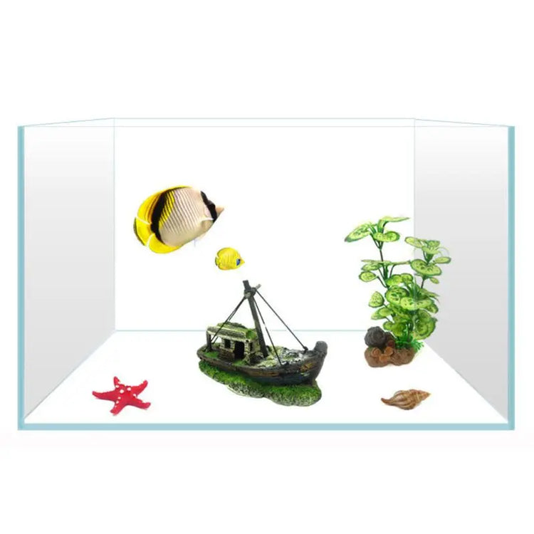 Aquarium Decoration Resin Pirate Ship Wreck – Fish Tank Landscape Ornament