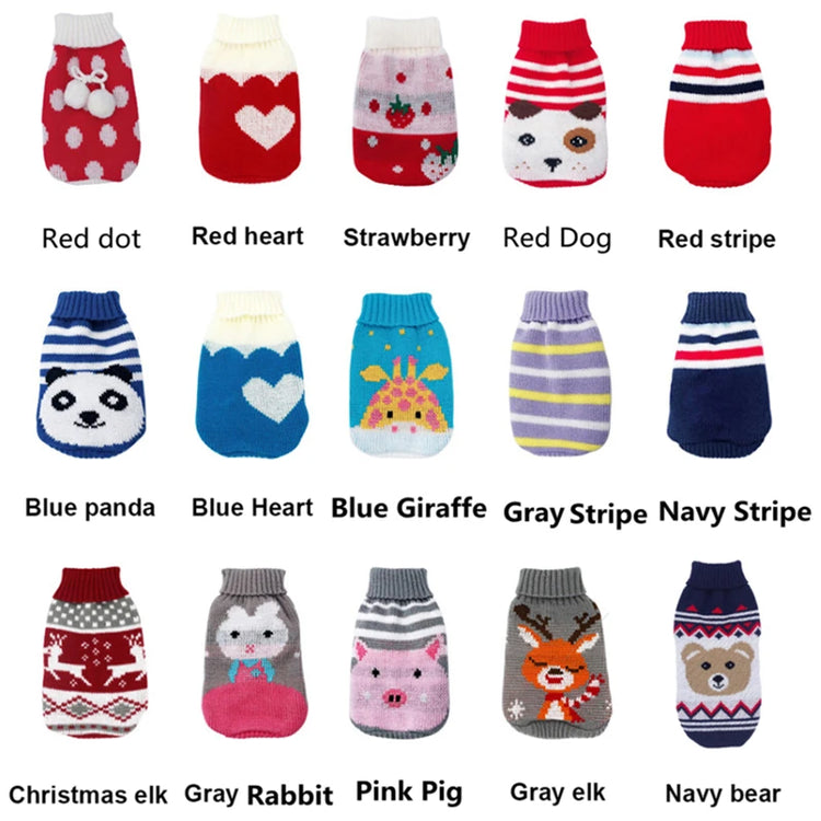 Warm Pet Clothes | Christmas Knitted Sweater | For Small, Medium Dogs/Cats