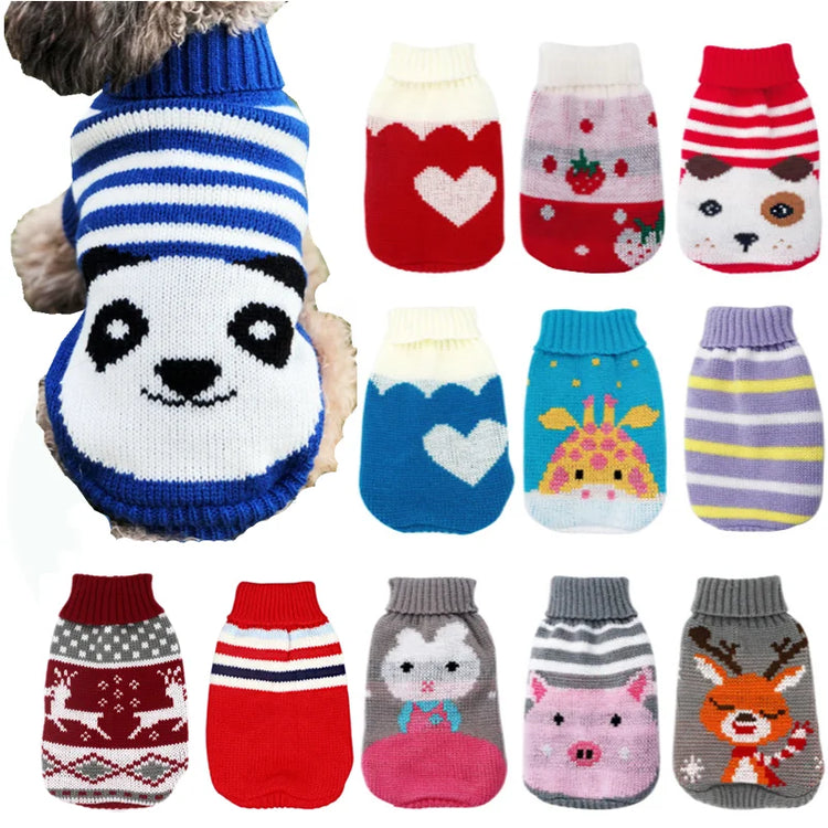 Warm Pet Clothes | Christmas Knitted Sweater | For Small, Medium Dogs/Cats
