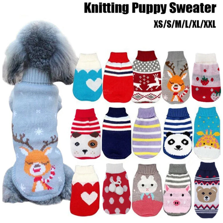 Warm Pet Clothes | Christmas Knitted Sweater | For Small, Medium Dogs/Cats