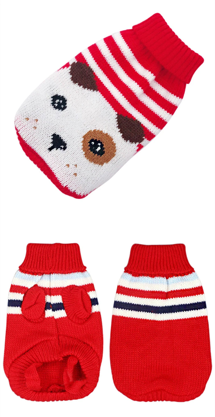 Warm Pet Clothes | Christmas Knitted Sweater | For Small, Medium Dogs/Cats