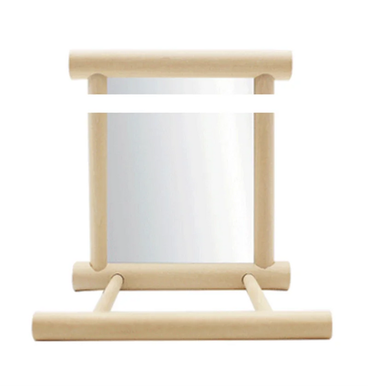 Bird Mirror with Perch | Parrot Toy Stand for Cage | Bird Toy for Parakeets, Cockatiels