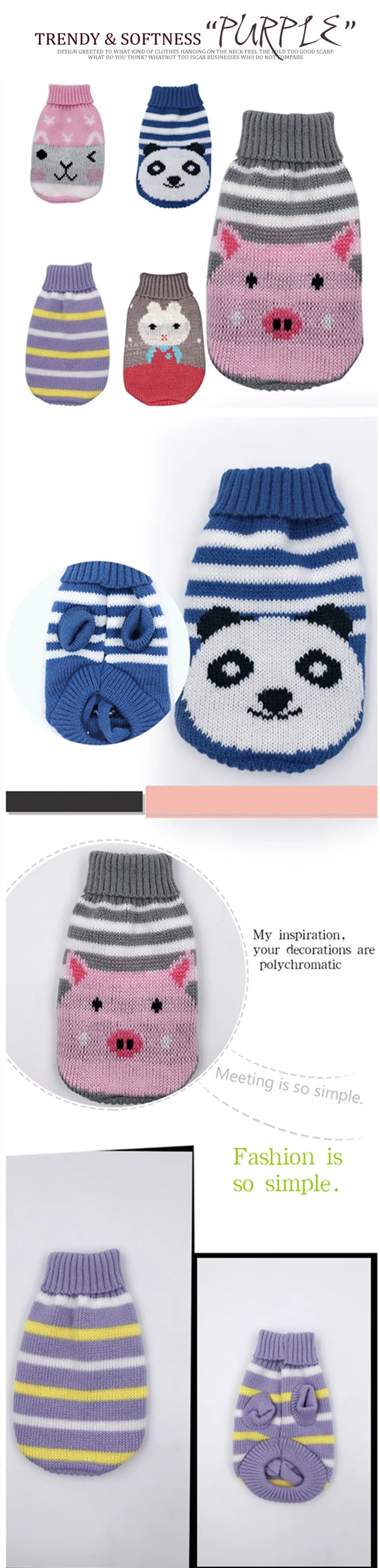 Warm Pet Clothes | Christmas Knitted Sweater | For Small, Medium Dogs/Cats