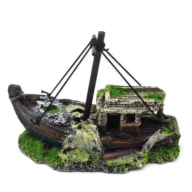 Aquarium Decoration Resin Pirate Ship Wreck – Fish Tank Landscape Ornament