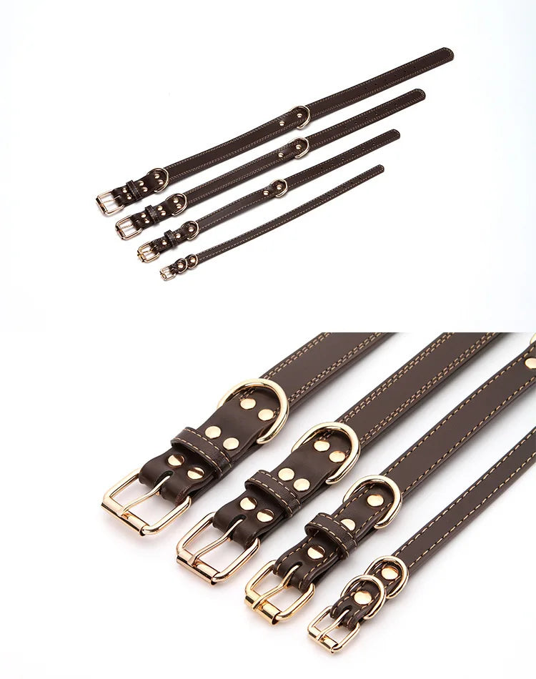 Leather Dog Collar with Quick Release – Durable Pet Collar for Small to Large Dogs