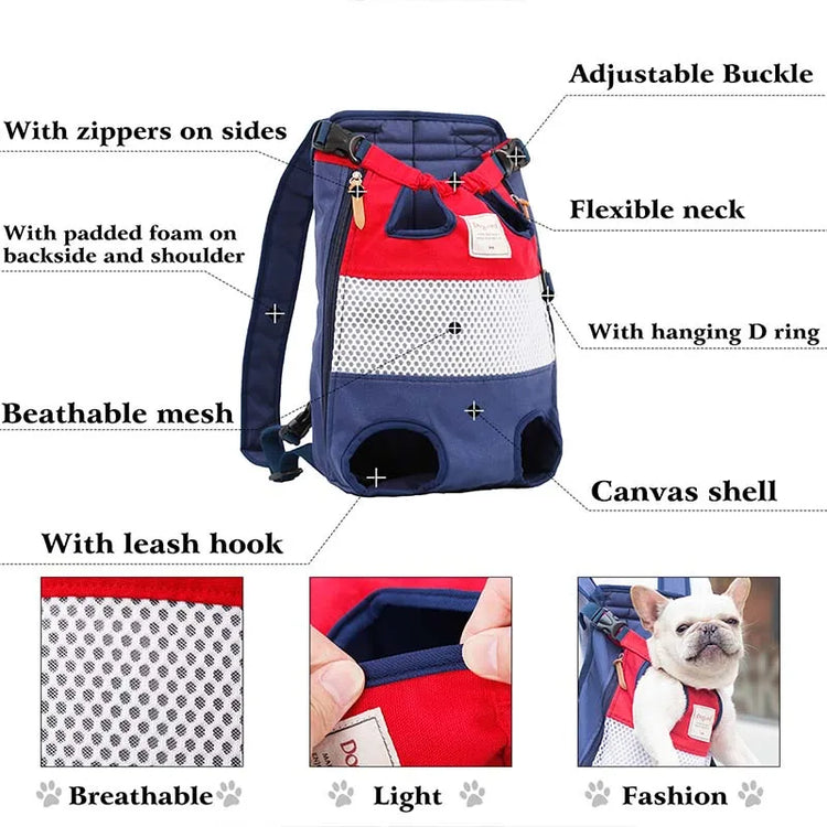 Pet Backpack Carrier | Front Travel Dog Bag | Small & Medium Pets