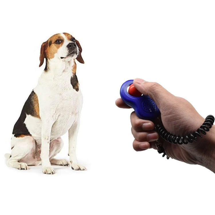 Pet Training Clicker with Finger Loop & Wrist Band – Humane Trainer for Dogs/Cats