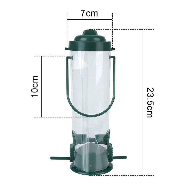 Hanging Bird Feeder | Outdoor Wild Bird Seed Feeder | Garden & Paddock Decor | Plastic Cage Feeder for Small & Large Birds | Easy to Fill & Clean