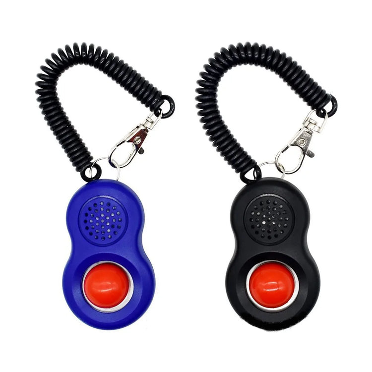 Pet Training Clicker with Finger Loop & Wrist Band – Humane Trainer for Dogs/Cats