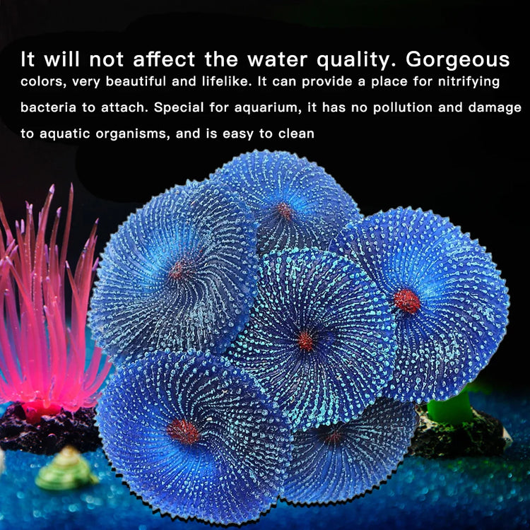 Aquarium Artificial Coral Ornament – Vivid Soft Silicone Simulation Coral Decoration for Fish Tank
