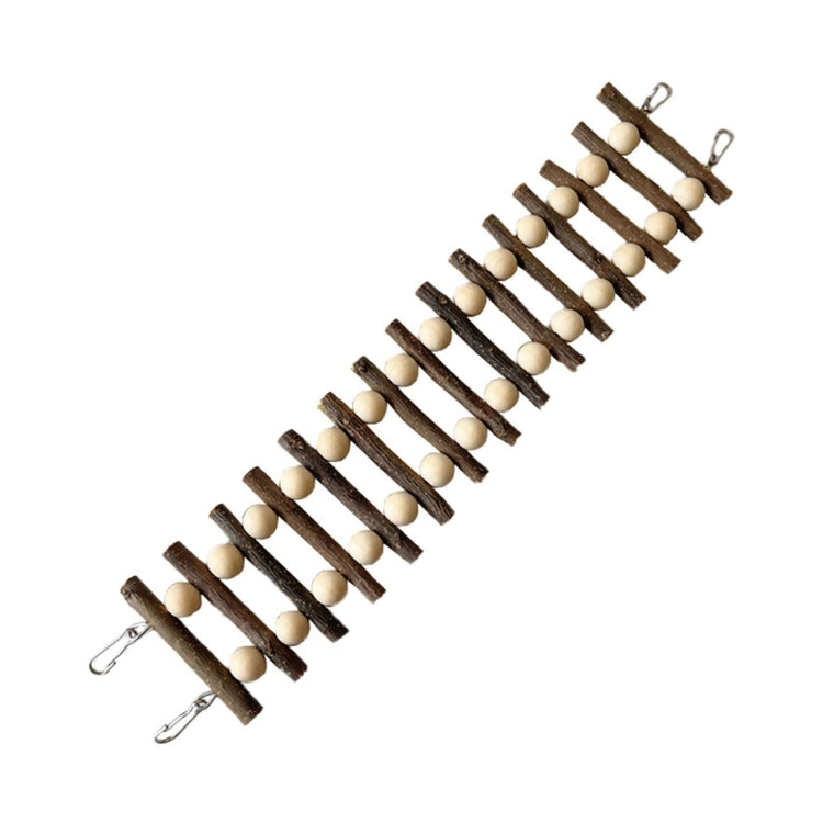 Parrot Ladder Toy | Wooden Cage Training Perch with Hooks for Small & Medium Birds