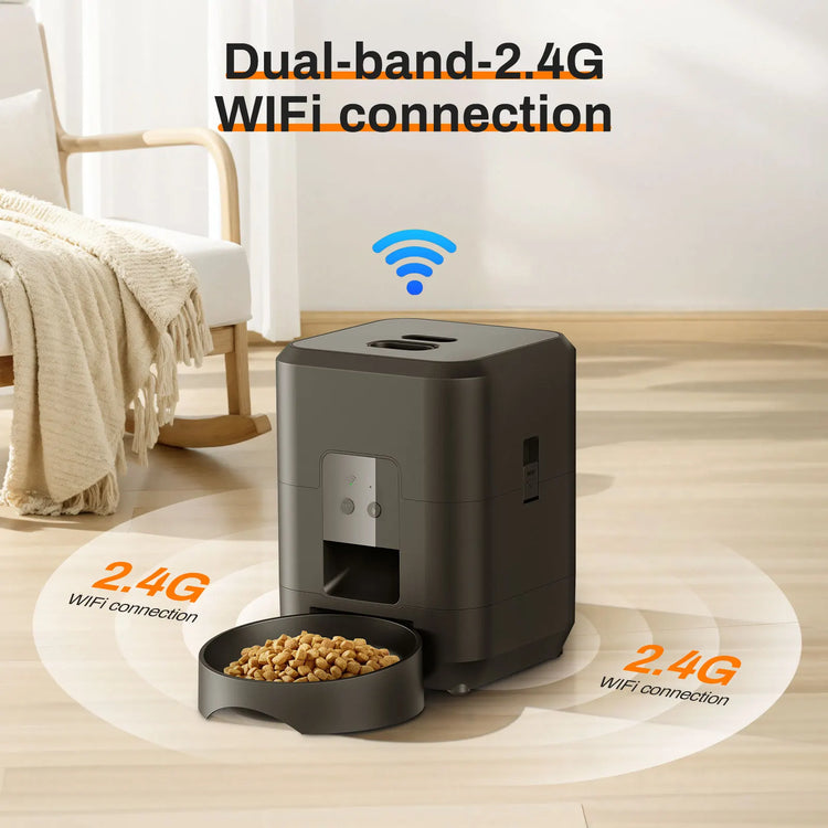 Smart Pet Feeder | Automatic Cat Dog Food Dispenser | Timed Portion Control | 2L Slow Feeder Bowl | LCD Display | Battery Operated | Pet Feeding Machine