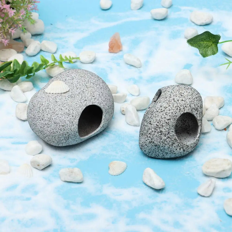 Ceramic Aquarium Cave – Natural Breeding & Hiding Decor for Fish, Shrimp, and Cichlids