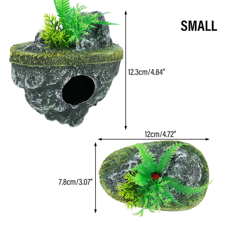 Suspended Island Fish Tank Decorative Creative Floating Stone Simulation Plants Caverns Crafts Ornaments Aquarium Accessories