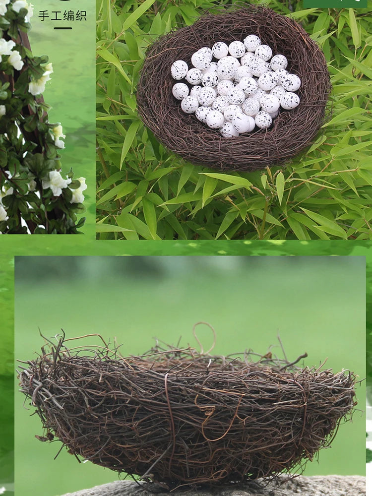 Straw Round Rattan Bird Nest | Chewable Bedding Toy for Parrots, Pigeons & Cage Birds