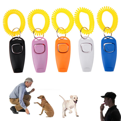 Dog Training Clicker with Adjustable Wrist Strap – Pet Training Aid for Dogs & Cats with Keychain Attachment