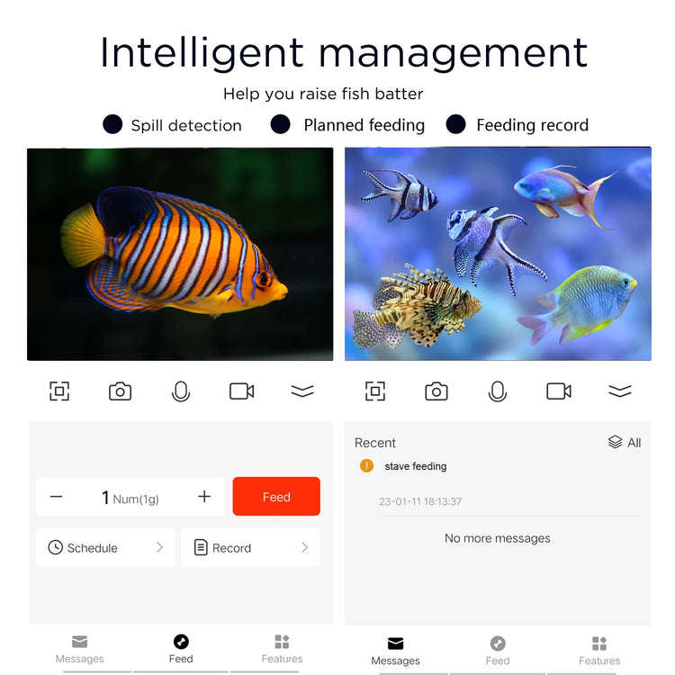 Automatic Aquarium Fish Feeder with 2K HD Camera and WiFi Control