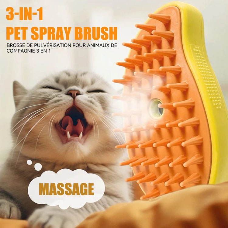 Cat Steamy Brush 3-in-1 | Electric Steam Pet Grooming & Massage Comb for Dogs/Cats