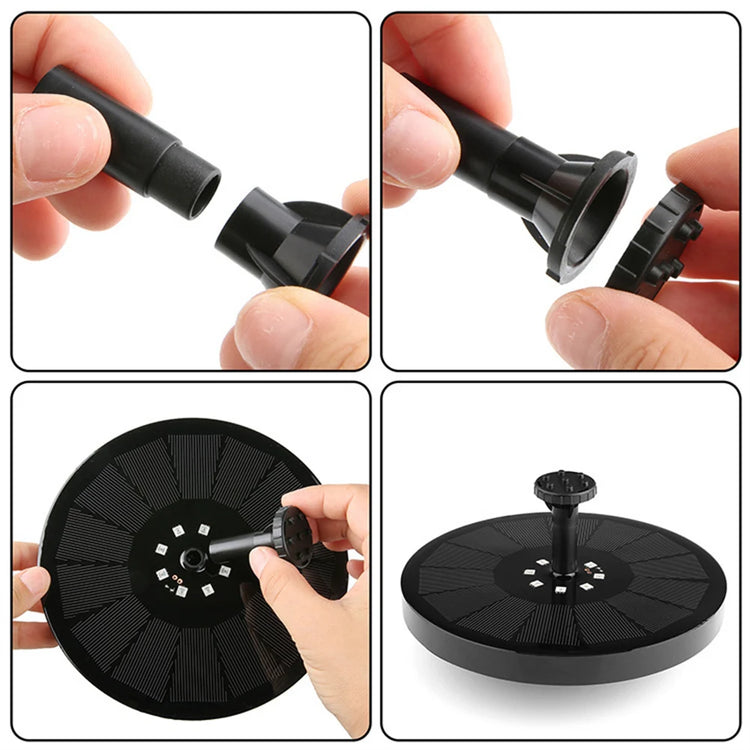 2.2W Solar Bird Bath Fountain | Floating Water Pump with LED Light & 6 Spray Nozzles for Birdbaths, Ponds, and Outdoor Water Features