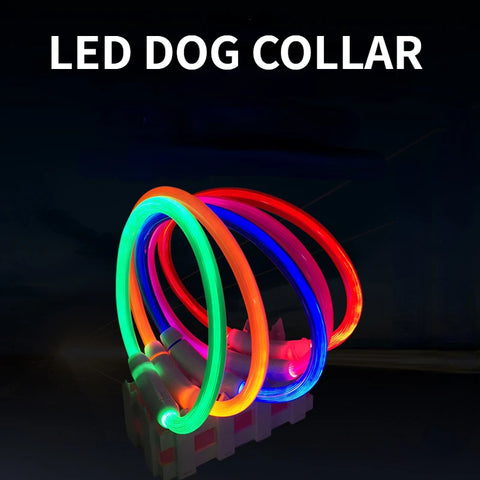 LED Pet Luminous Collar USB Charging Collar for Dogs and Cats