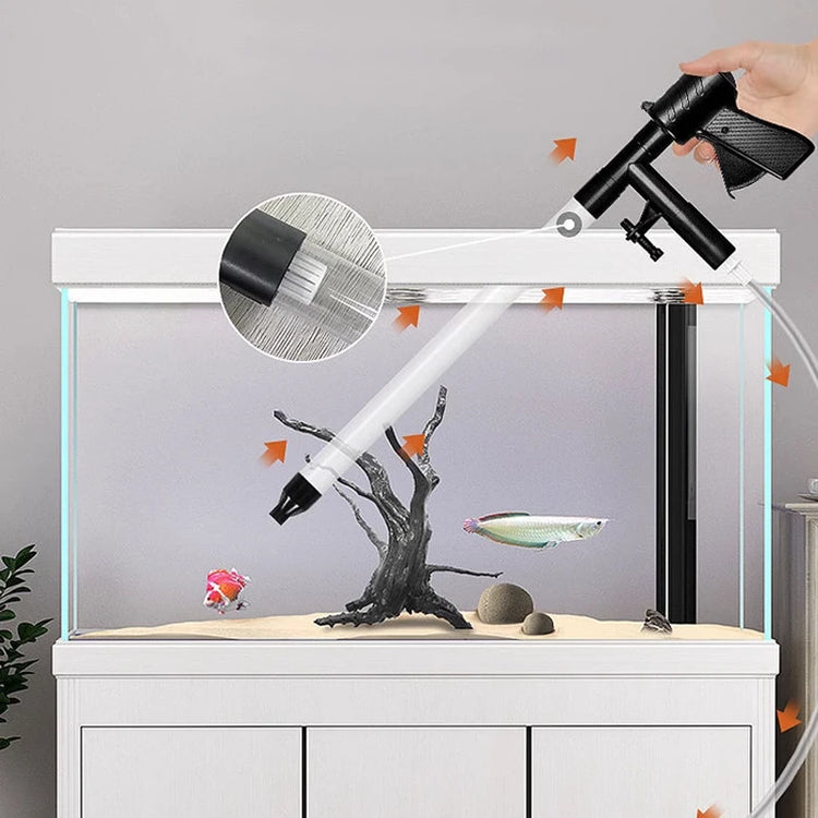 Aquarium Cleaning Tool Vacuum Water Changer – Manual Siphon Filter Pump with Sand Gravel Cleaner