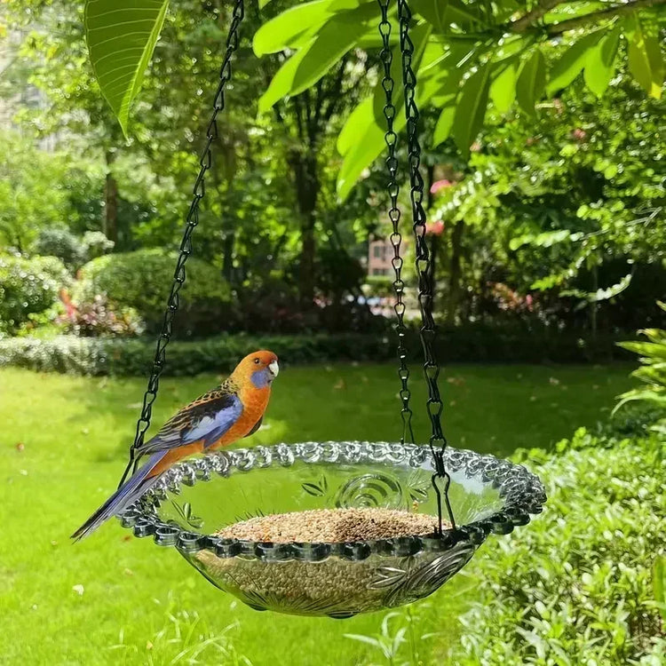 Flower-Shaped Hanging Bird Feeder & Birdbath | Outdoor Garden Tray for Hummingbirds & Wild Birds | Yard & Farm Decor