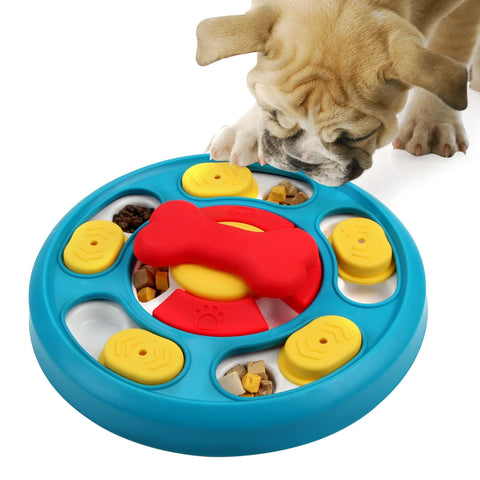 Interactive Dog Puzzle Slow Feeder Bowl IQ Training Food Dispenser for Dogs & Cats