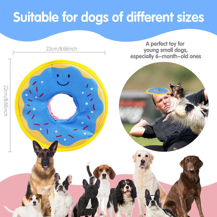 Durable Donut-Shaped Dog Toy – Interactive Squeaky Flying Disc