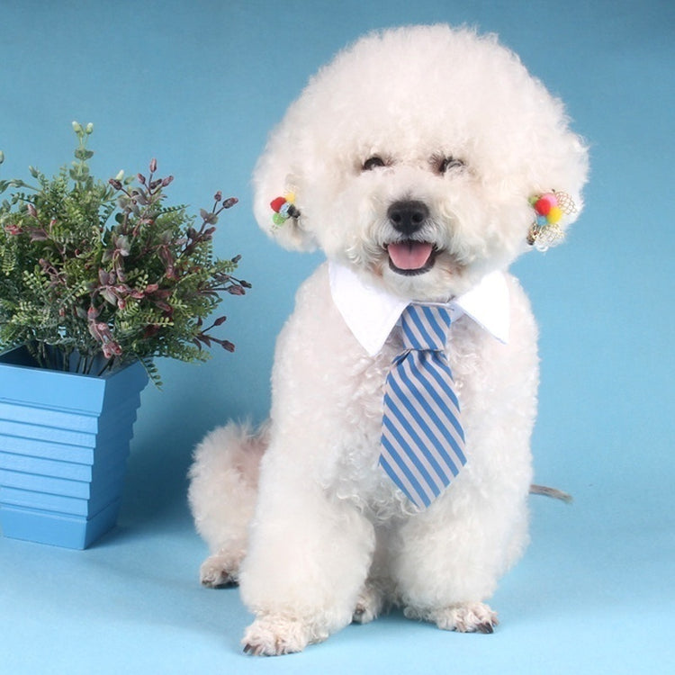 2023 Dog Cat Grooming | Striped Bow Tie - Adjustable Animal Collar | Christmas Pet Necktie | Formal White Collar for Dogs & Cats | Party & Wedding Wear