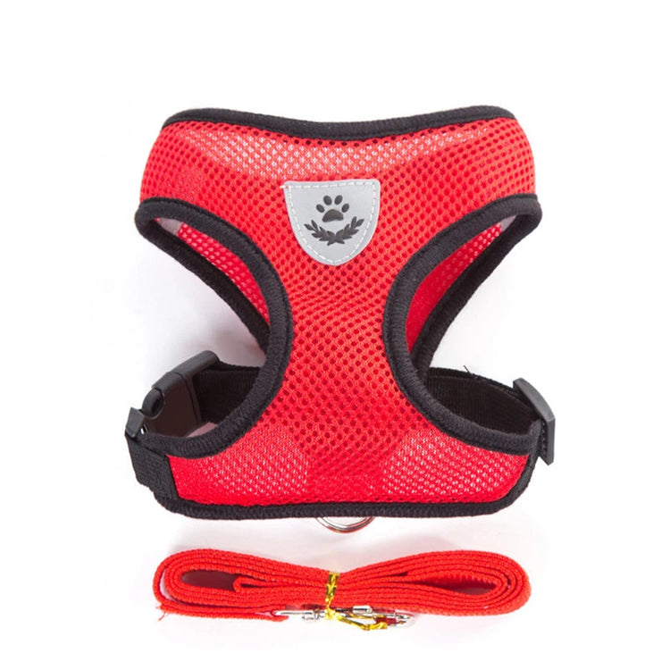 Breathable Cat Harness Leash Set Adjustable Puppy Cats Harness Vest French Bulldog Chihuahua Pug Outdoor Walking Lead Small Dogs