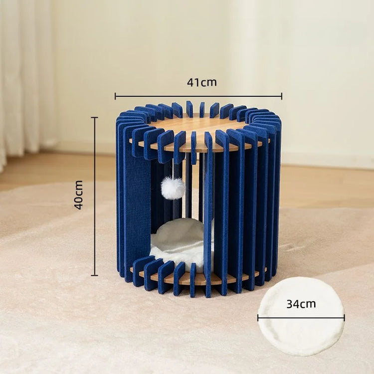 Bird Cage Cat Bed | Luxury Felt Nest for Cats | Breathable & Durable Enclosed Pet Furniture for Comfort & Style