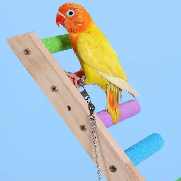 4/6/8 Step Bird Climbing Ladder | Parrot Toy Ladder - Fun Interaction Toy | Wooden Exercise Rack for Birds