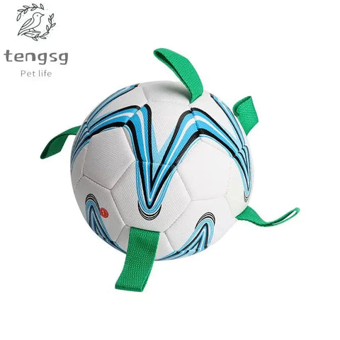Interactive Dog Soccer Ball – Durable Outdoor Training & Tug Toy for Dogs
