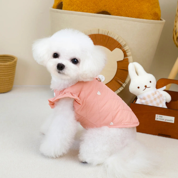 Pet Clothing - Small Dog/Cat Warm Coat | Autumn Winter Waterproof | 24 Love Flounced Sleeve Cotton Vest Outfit