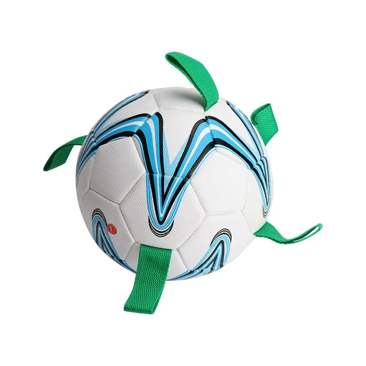 Interactive Dog Soccer Ball – Durable Outdoor Training & Tug Toy for Dogs