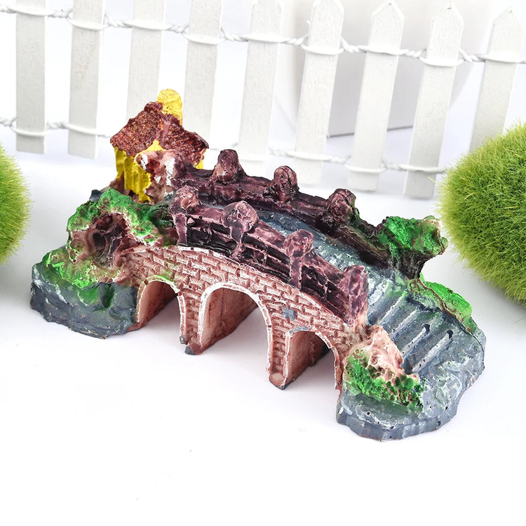 Resin Aquarium Bridge Ornament – Decorative Arch Bridge Fish Tank Landscape Decor