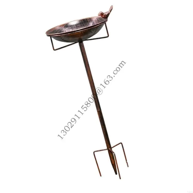 Freestanding Metal Bird Bath with Stake for Outdoor Use | Large Garden Bird Feeder Bowl for Lawns, Patios & Yards