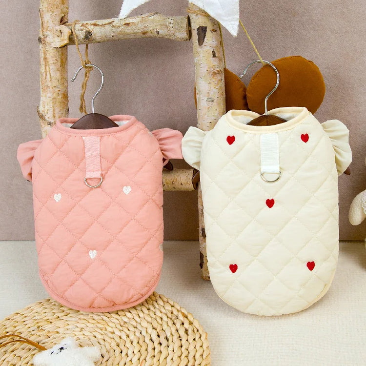 Pet Clothing - Small Dog/Cat Warm Coat | Autumn Winter Waterproof | 24 Love Flounced Sleeve Cotton Vest Outfit