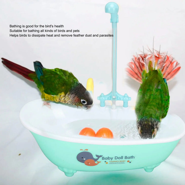 Automatic Bird Bath | Circulating Water Parrot Bathtub | Battery Powered Bird Shower Bowl for Cockatiel Budgie Lovebird Accessories
