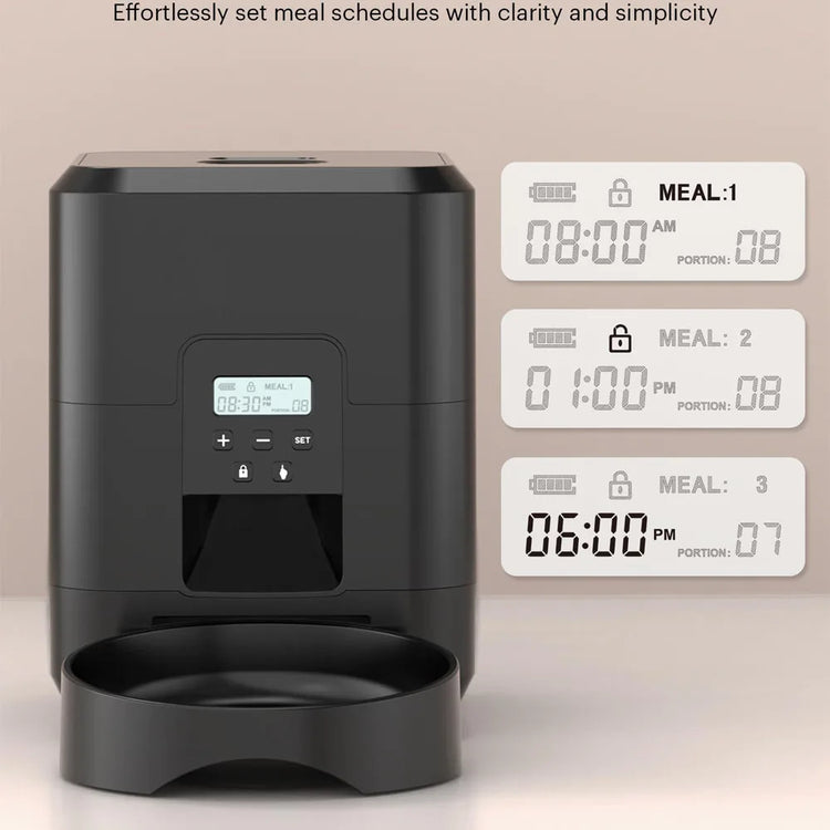 Smart Pet Feeder | Automatic Cat Dog Food Dispenser | Timed Portion Control | 2L Slow Feeder Bowl | LCD Display | Battery Operated | Pet Feeding Machine