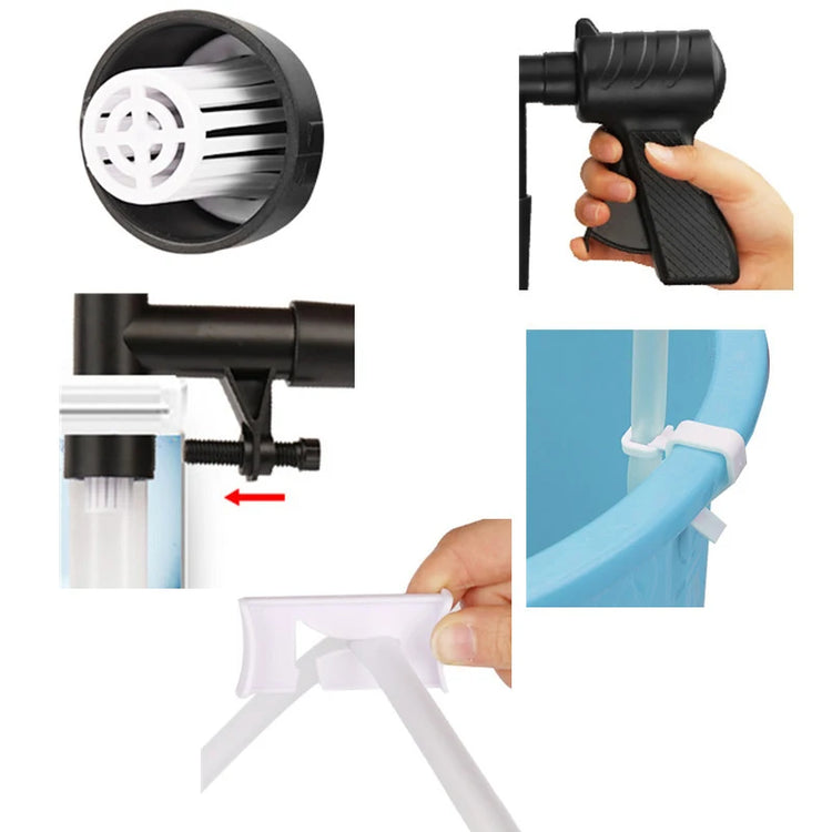 Aquarium Cleaning Tool Vacuum Water Changer – Manual Siphon Filter Pump with Sand Gravel Cleaner