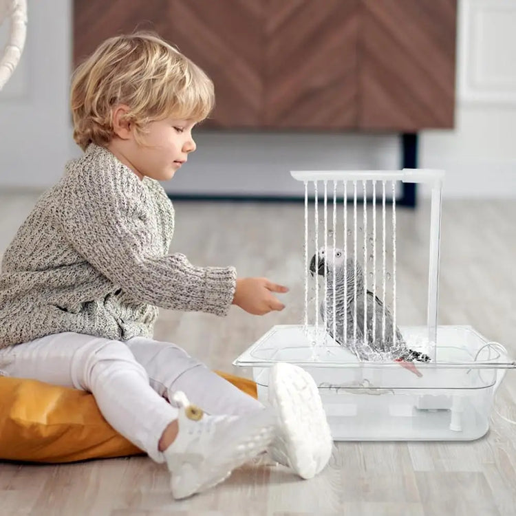 Bird automatic Bathing Tub | Small Parrot Bowls / Multipurpose Small Bathtub Bowl - Cage USB Bird Shower Fountain For Parakeets