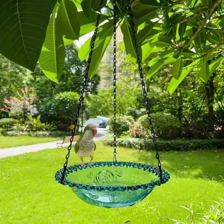 Flower-Shaped Hanging Bird Feeder & Birdbath | Outdoor Garden Tray for Hummingbirds & Wild Birds | Yard & Farm Decor