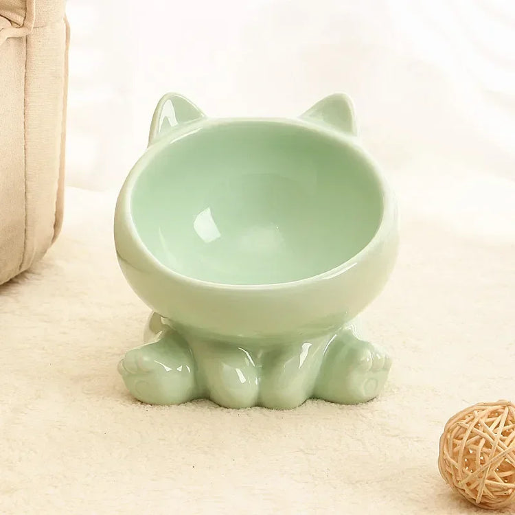 Cat Bowl Pet Accessories | Ceramic Diagonal High Feet - Cute Protection | Cervical Spine Dog Bowl - Drink Water Bowl | Pet Supplies