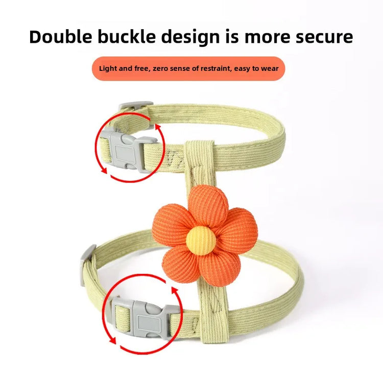 Cat Harness Leash Set | Adjustable Puppy Harness Vest | Escape Proof | Kitten Chest Strap | Chihuahua & Pug | Outdoor Walking Lead Leash