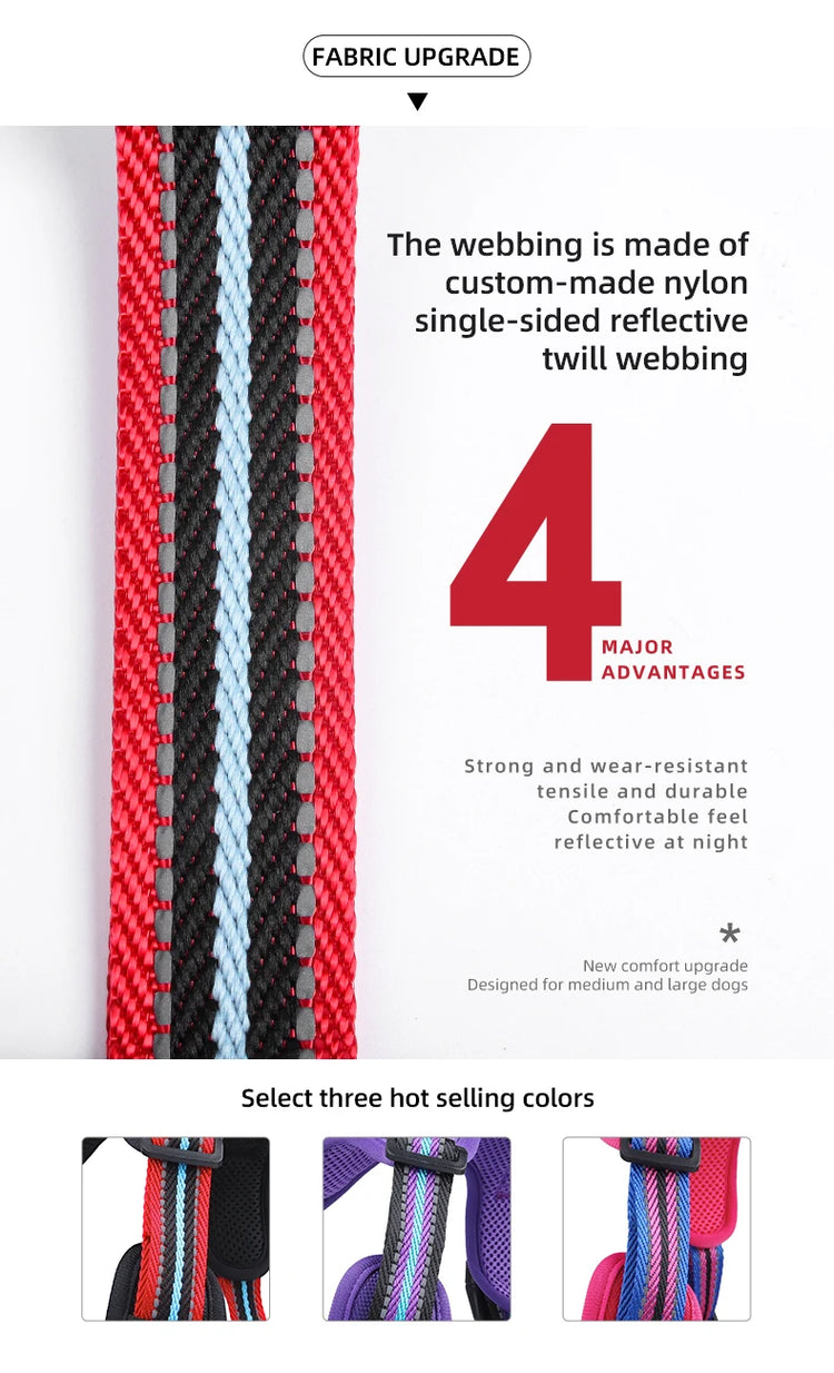 Durable Nylon Dog Harness with Handle – Travel-Friendly, Lightweight & Explosion-Proof Vest for All Dog Sizes