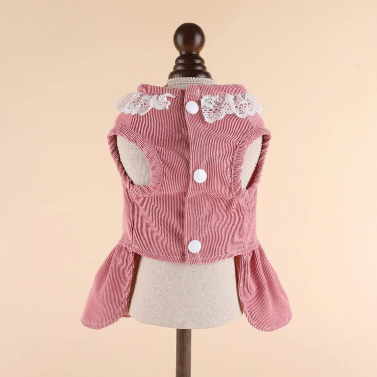 Pet Cat Dress | Dog Clothes Summer | Cute Corduroy Sleeveless Skirt | Puppy Kitten Clothing | Small Dogs Yorkie Apparel | Pet Harness Dresses