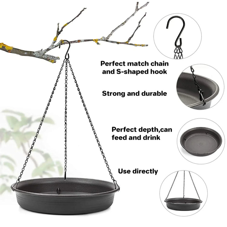 Hanging Bird Feeder | Outdoor Bird Bath Tray & Water Drinker for Garden Birds